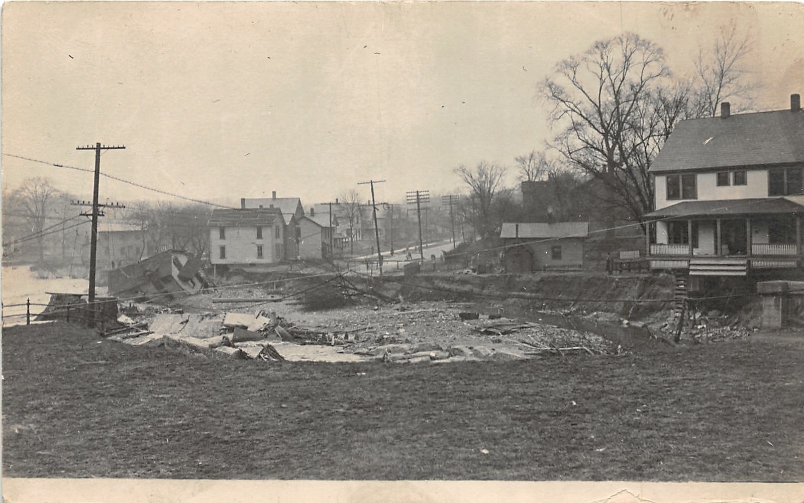 H61/ Akron Ohio RPPC Postcard c1913 Flood Disaster Homes  169
