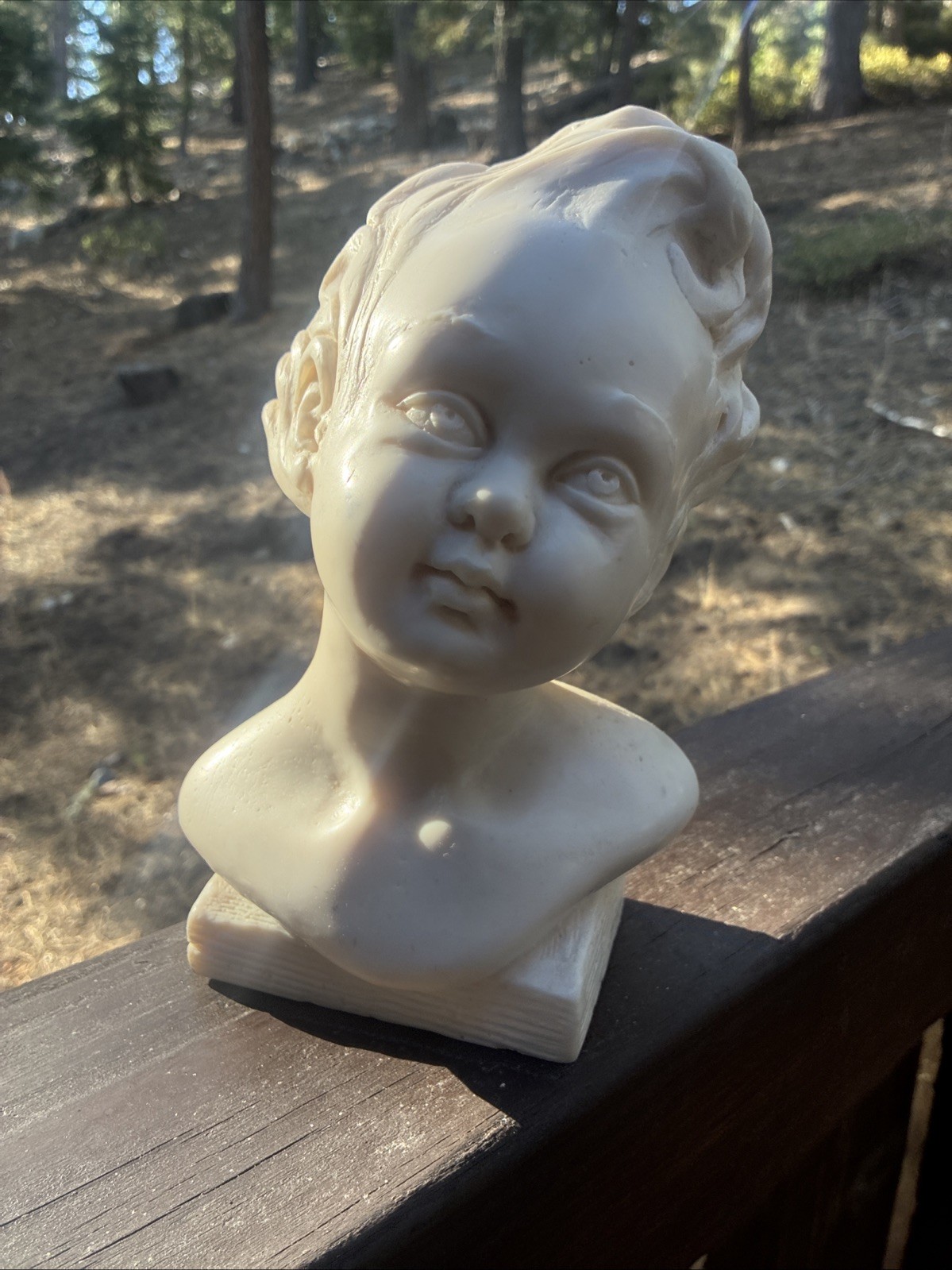 exquisitely crafted Carrara Marble Cherub Bust sculpture baby figurine