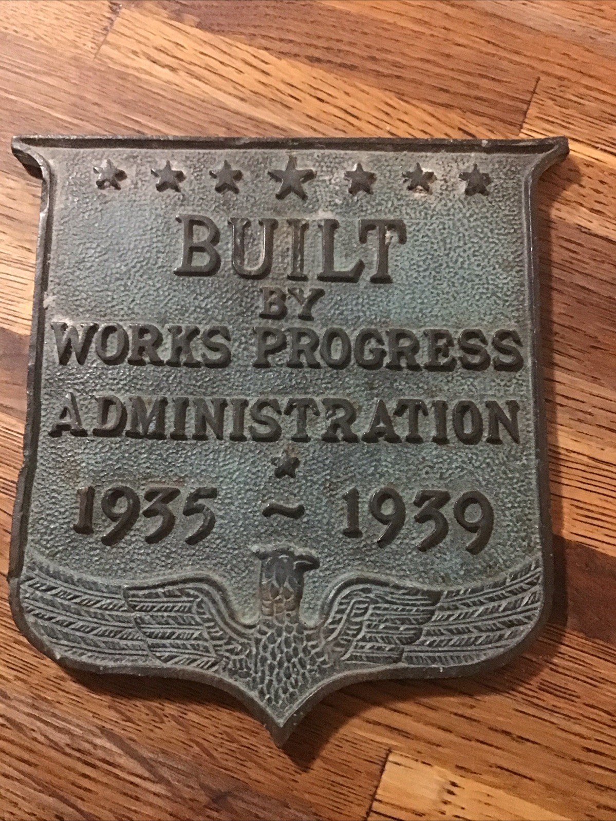 Authentic Rare Plaque Cast Bronze Works Progress Administration W.P.A.