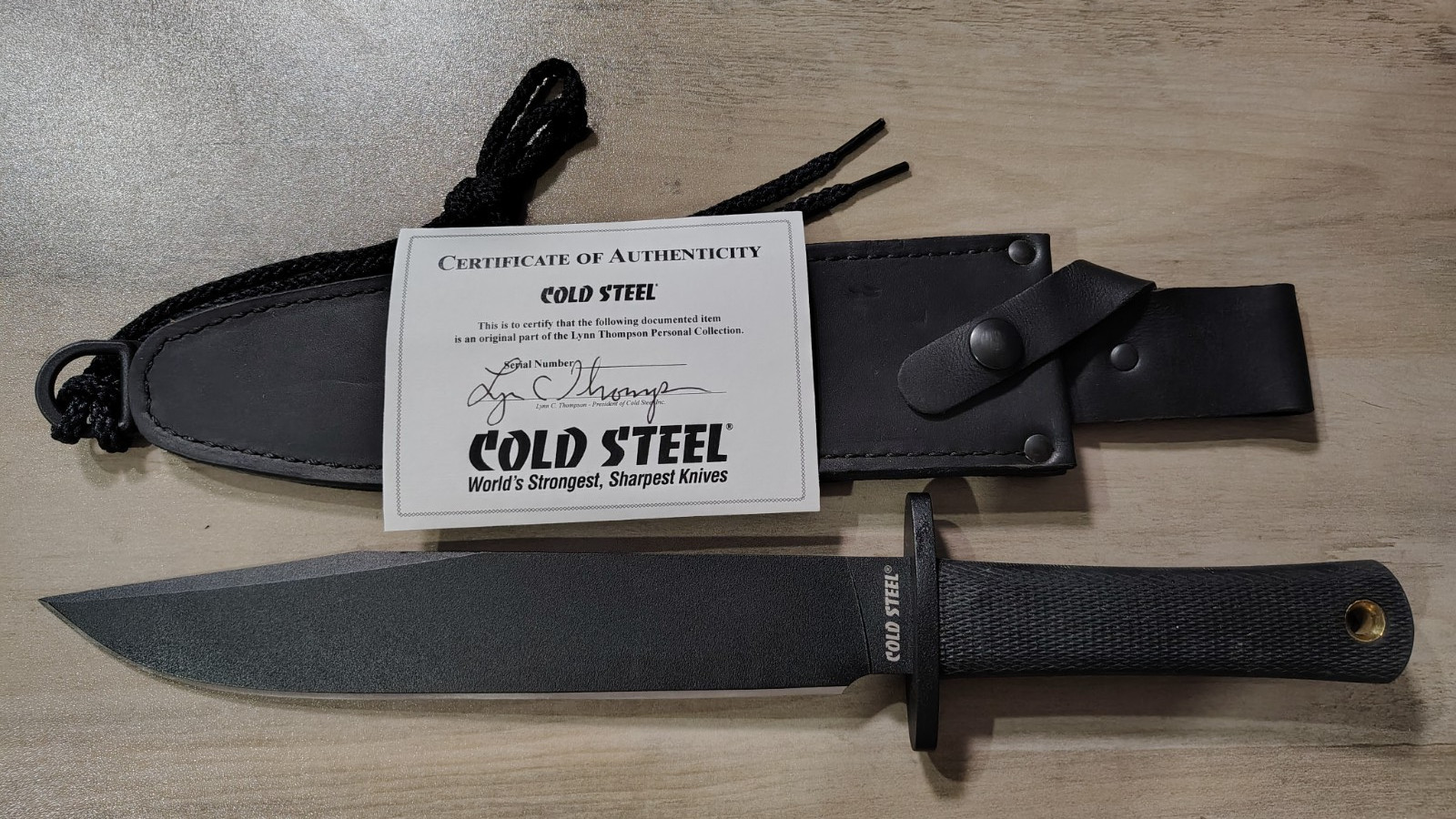 NEW wo Box 2007 SK5 Cold Steel Trail Master -w- Leather Sheath & COA NEW wo Box 2007 SK5 Cold Steel Trail Master -w- Leather Sheath & COA