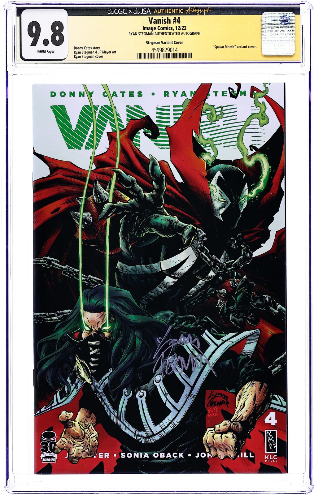 Vanish #4K CGC 9.8 JSA Stegman 2022 4599829014