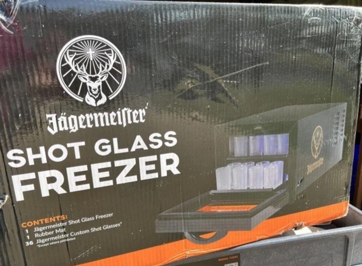 NEW JAGERMEISTER SHOT GLASS FREEZER AND SHOT GLASSES  New