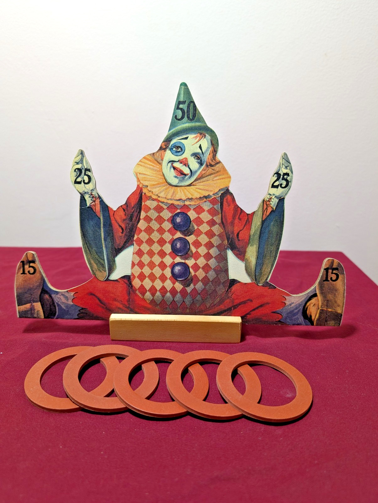 Antique Fonzo the Clown ring toss  table/ parlor game  1920\