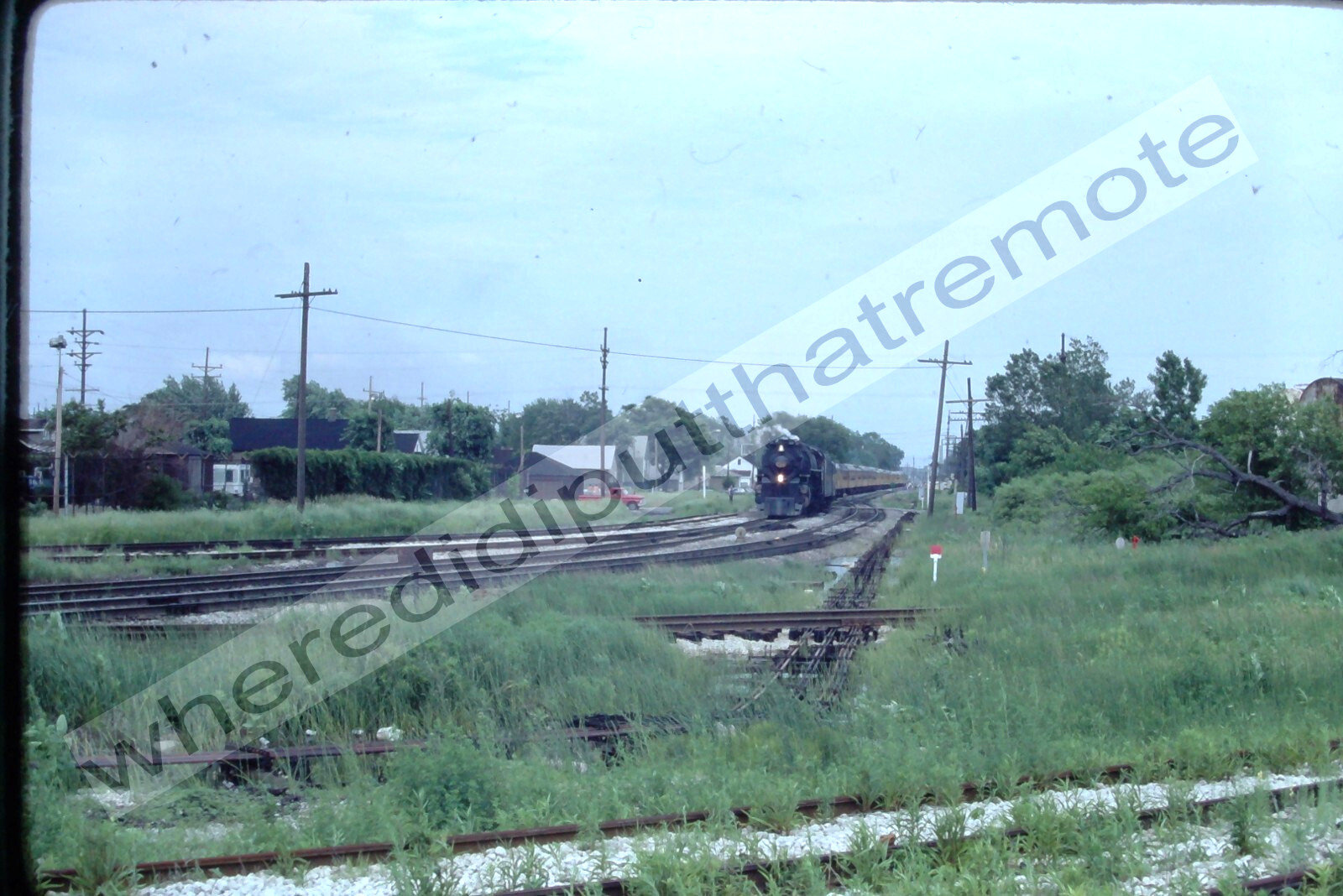 Orig. Slide Chesapeake & Ohio RR C&O 614 4-8-4 Locomotive State Line ILL 6- (8B)