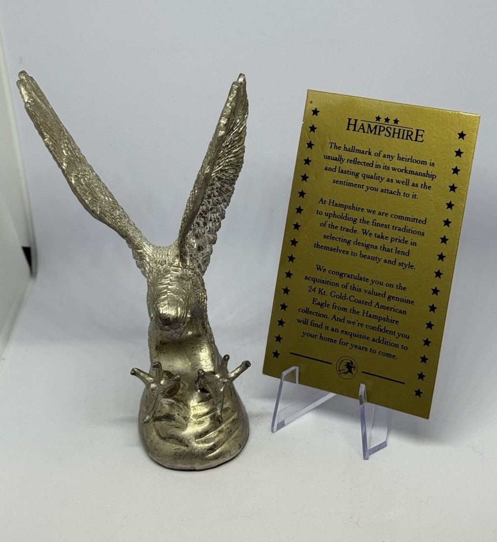 Vintage Hampshire American Eagle Sculpture Genuine Silverplated 5
