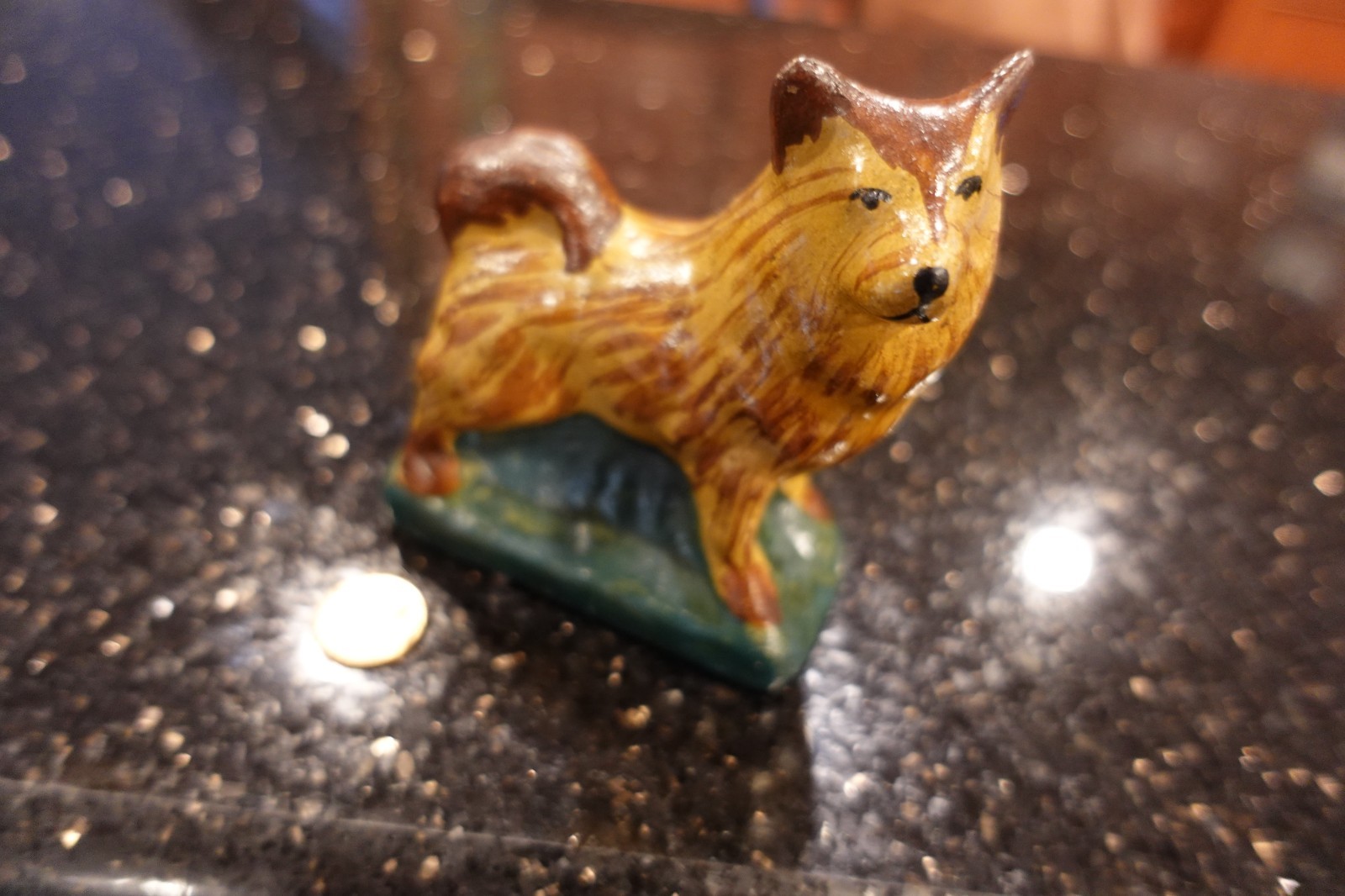 Vintage  Heavy Clay ?  WOLF DOG from grandfathers  ESTATE #7