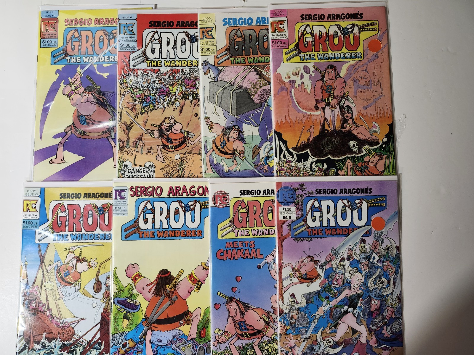 GROO THE WANDERER by SERGIO ARAGONES #1-8 PACIFIC COMICS