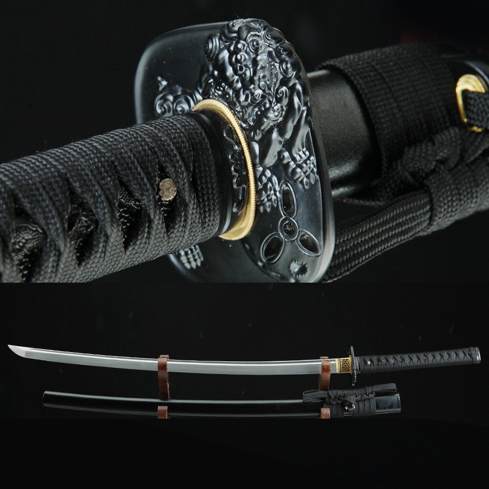 Handmade Authentic Damascus Steel Japanese Katana Black Classic Samurai Swords