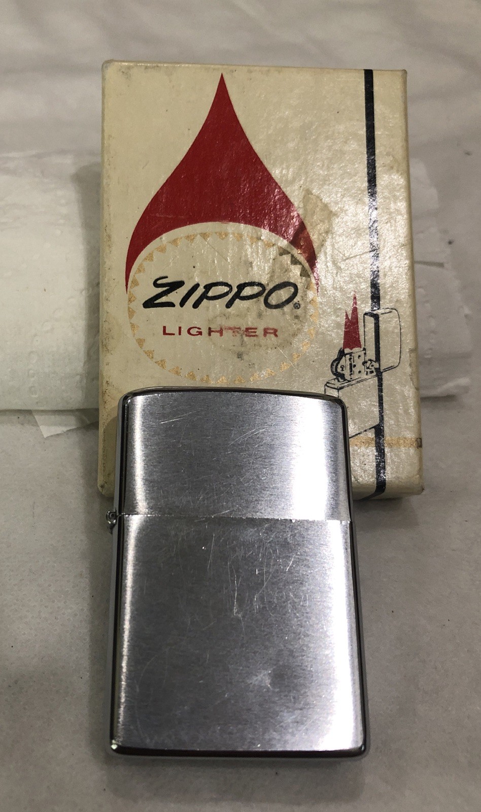 Vntg  1974 Zippo Standard Size Lighter USA  Brush Finish ~ Read Disc. *Free S/H