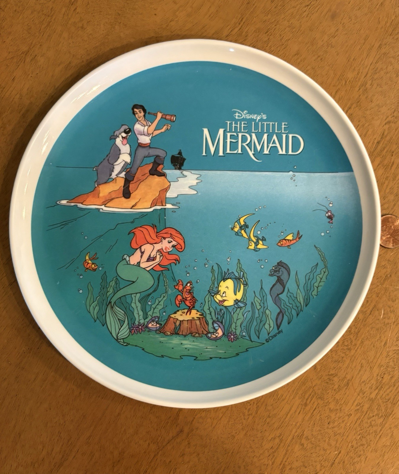 Vintage Disney The Little Mermaid Melamine Children’s Plate Zak Designs 1990\'s Vintage Disney The Little Mermaid Melamine Children’s Plate Zak Designs 1990\'s