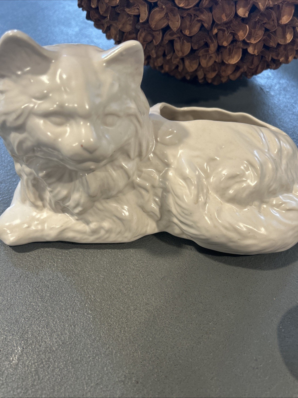 Vintage Ceramic Persian Cat Figurine Planter Mcm