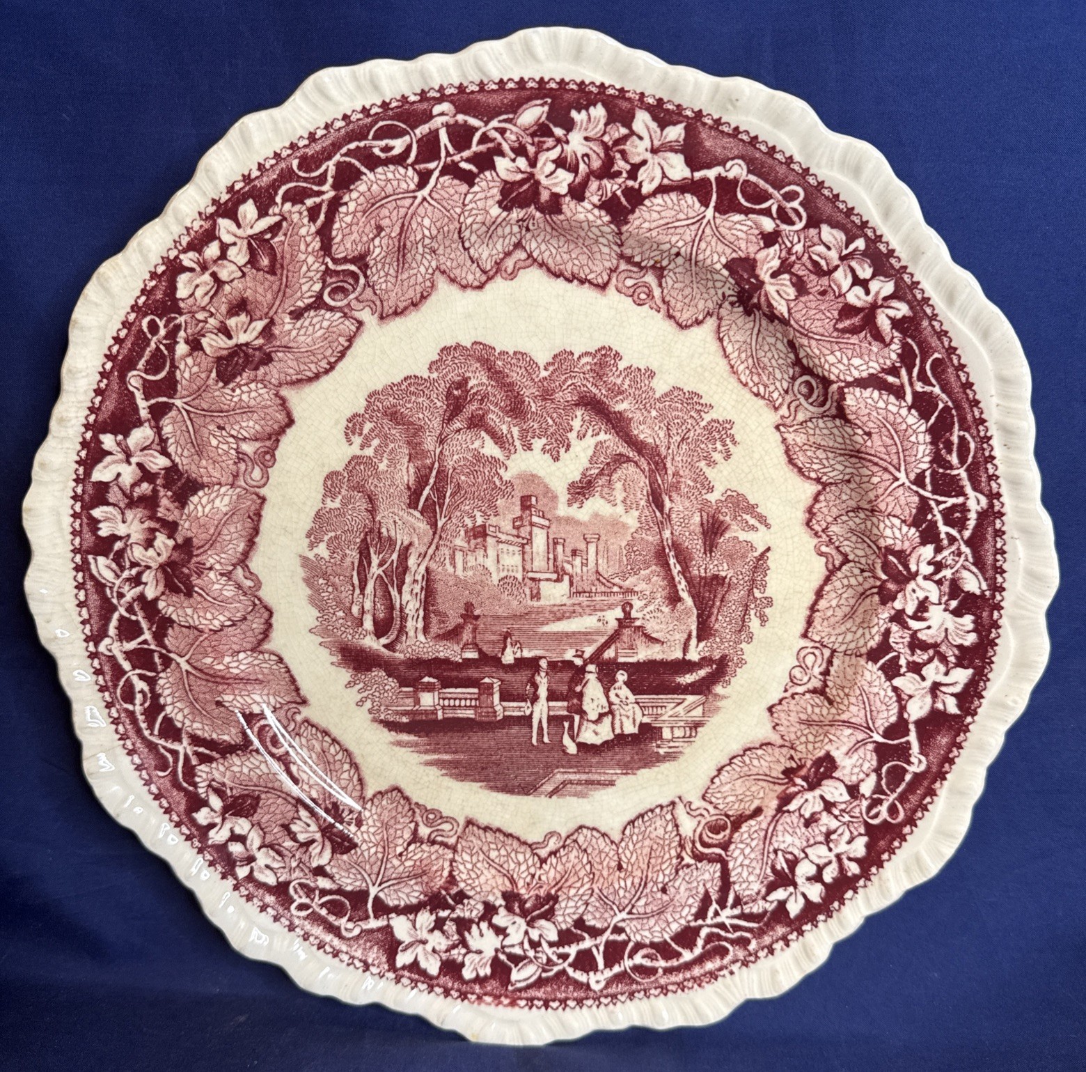 Vintage -Mason's Vista Red Transferware -Ironstone Plate -Made in England -10.5 Vintage -Mason's Vista Red Transferware -Ironstone Plate -Made in England -10.5