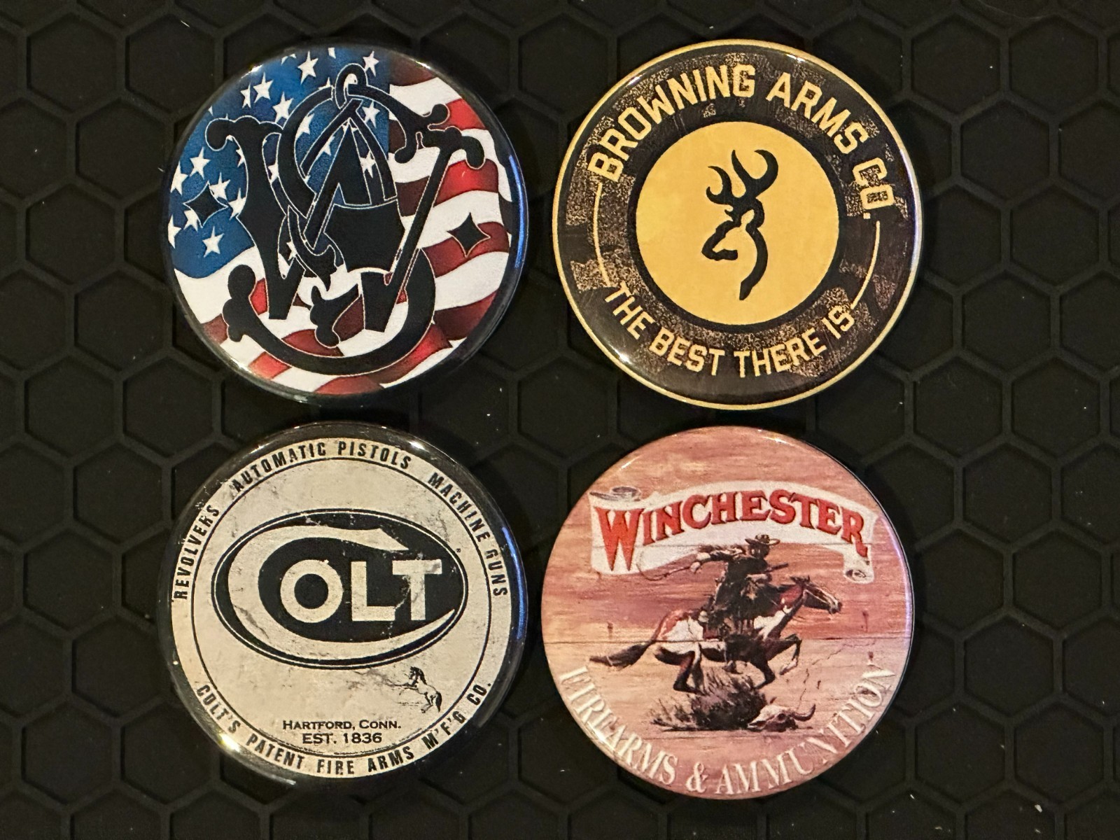 Browning Colt Winchester Fridge Magnets 2 1/4” ToolBox Magnet x4