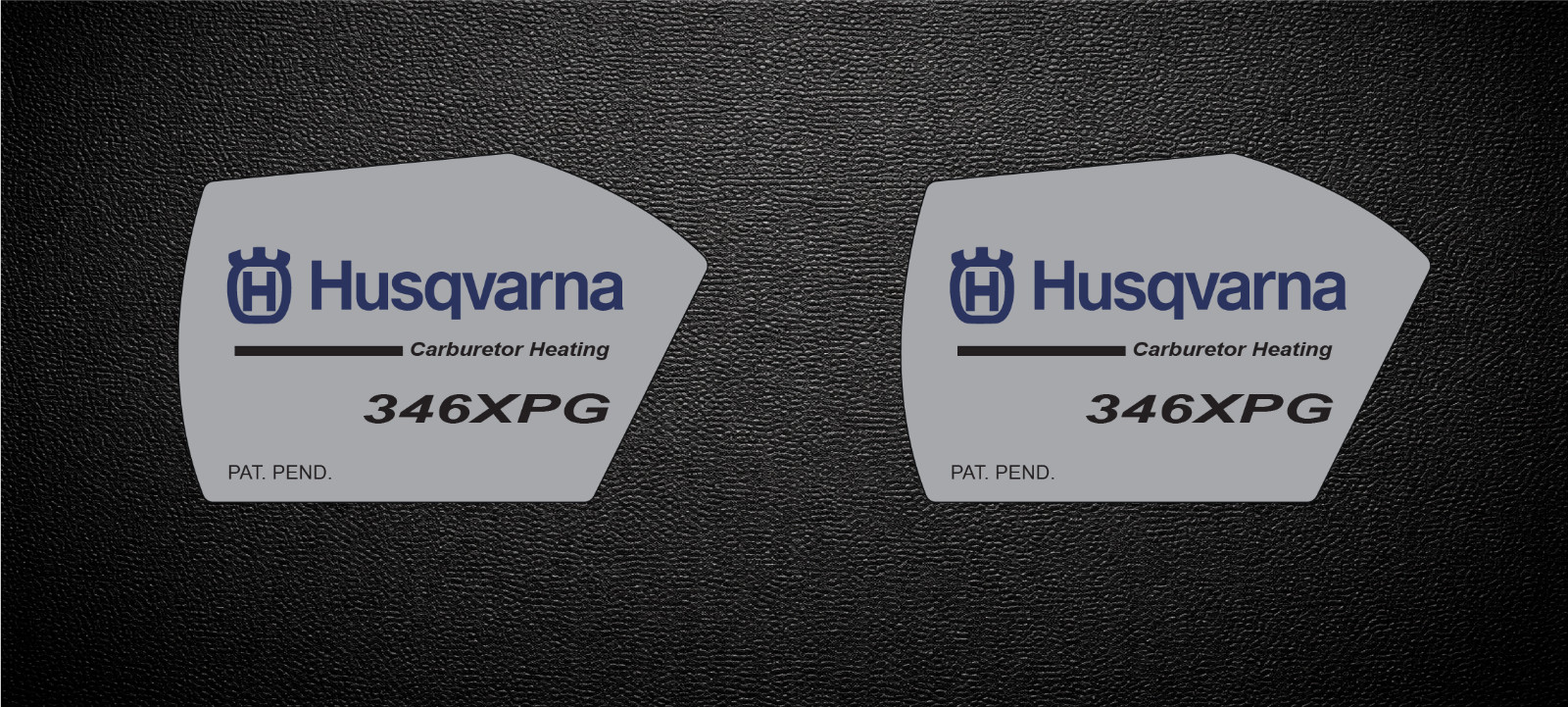 Husqvarna 346XPG Carburetor Heating Silver Label Chain Saw Sticker 1 Pair P1022