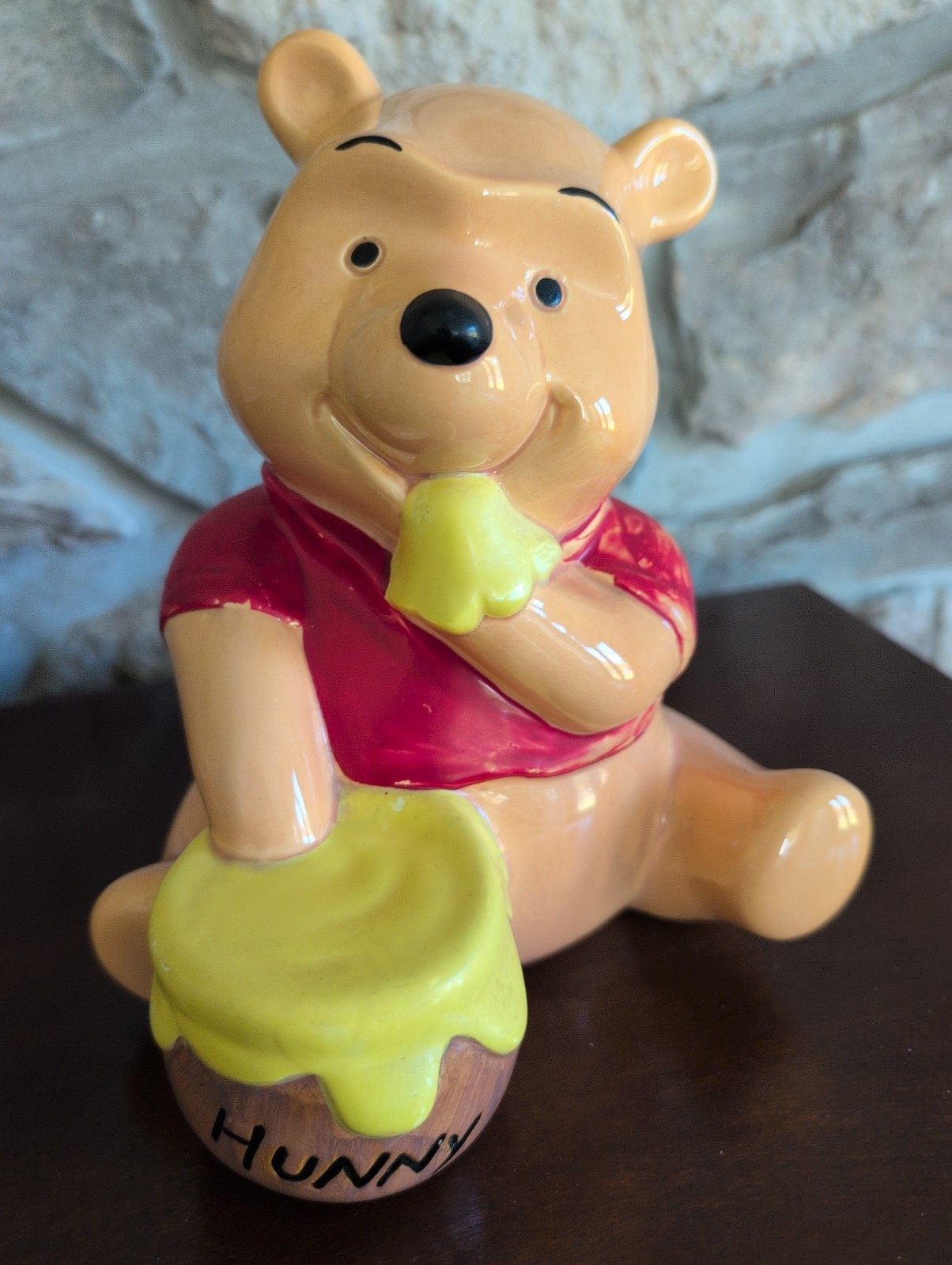 VTG 8” Disney Ceramic Winnie the Pooh Bear Hunny Honey Pot Piggy Coin Bank VTG 8” Disney Ceramic Winnie the Pooh Bear Hunny Honey Pot Piggy Coin Bank