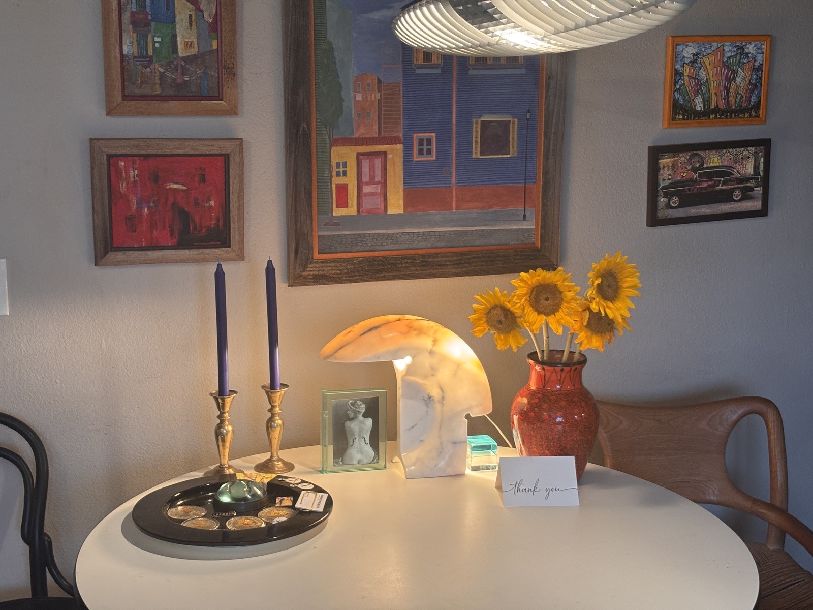 FLOS BIAGIO Table Lamp. Designed by Tobia Scarpa, 1968  Carrera white marble.