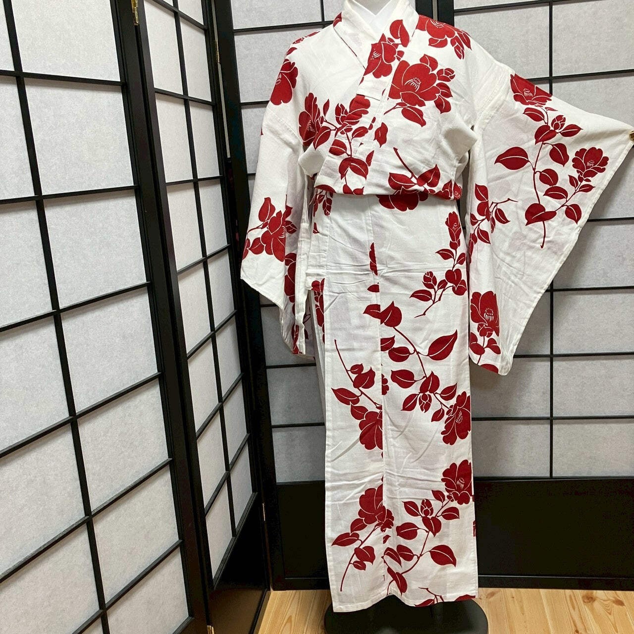 9090# Japanese Yukata Womens Vintage Fabric Cotton Robe Kimono Traditional