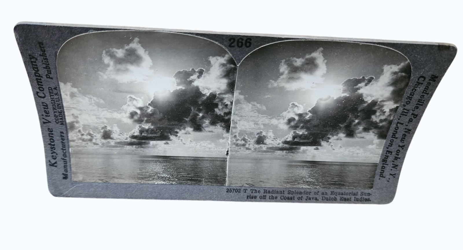 Keystone View Company Stereoview 26702 An Equatorial Sunrise Off Coast Of Java