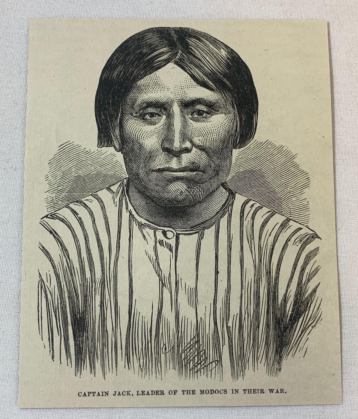 1876 magazine engraving ~ CAPTAIN JACK leader of the Modocs