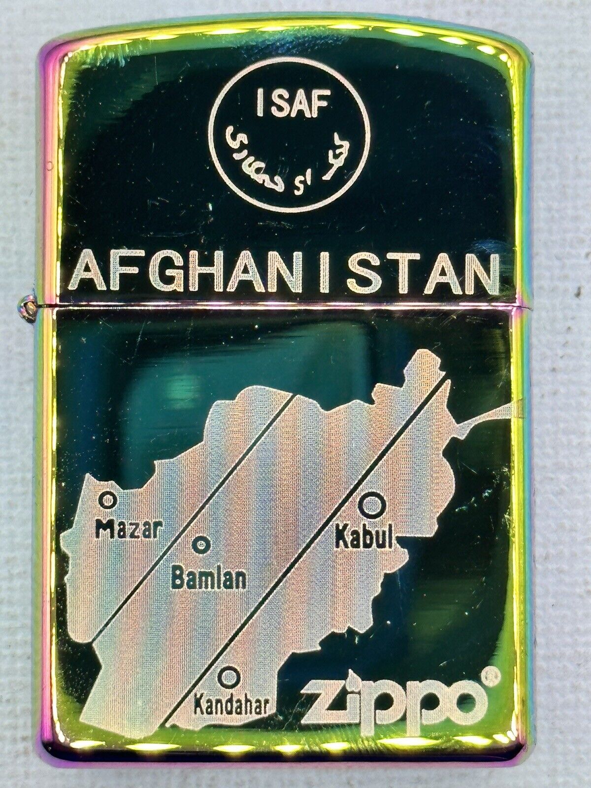 Vintage 2009 Afghanistan ISAF Spectrum Zippo Lighter