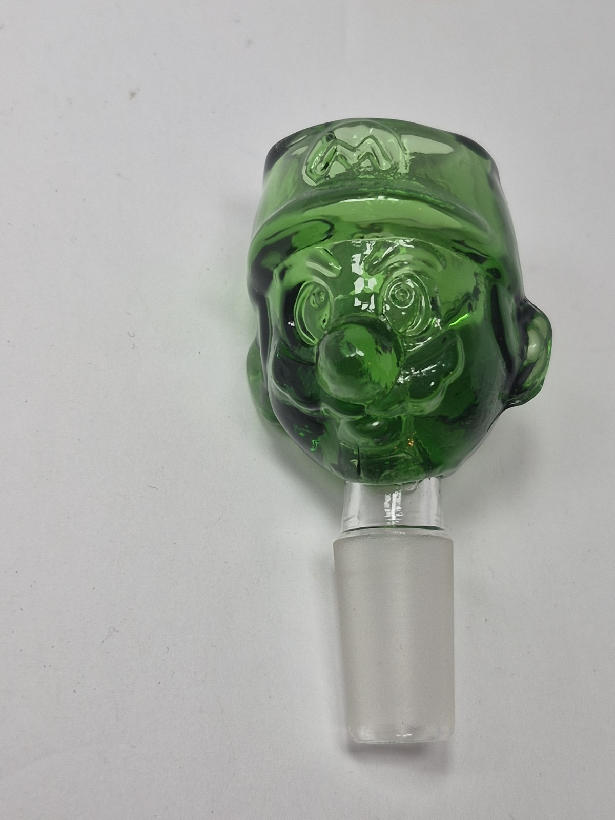 Green Mario Party Male Glass Bowl Piece, featuring a character-shaped glass bowl