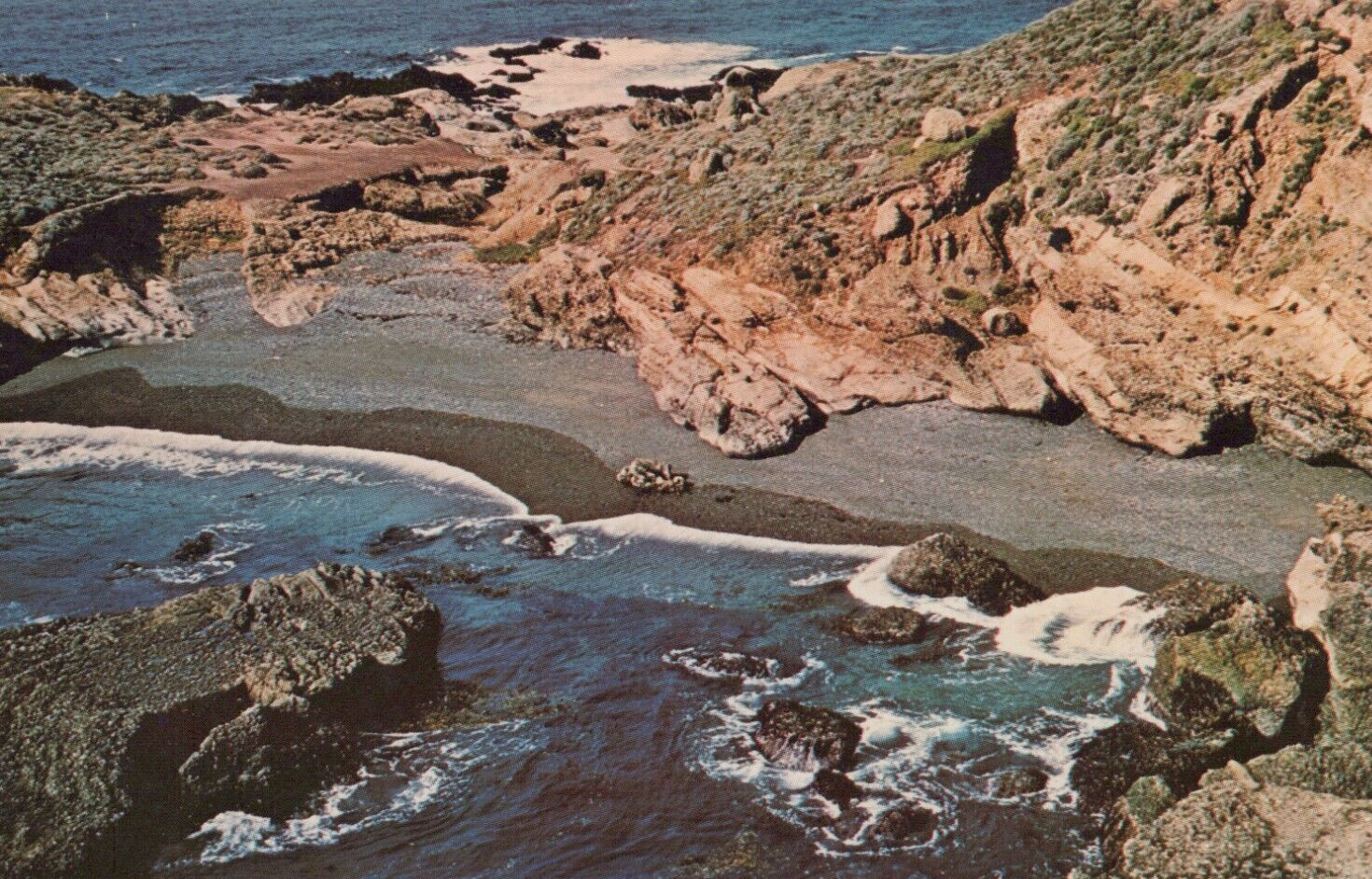 Point Lobos Reserve w/ Lava in Monterey Peninsula CA Chrome Vintage Post Card