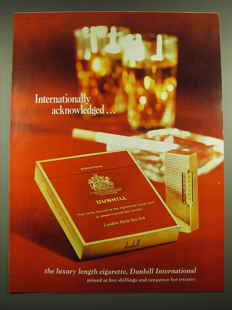 1968 Dunhill International Cigarettes Advertisement