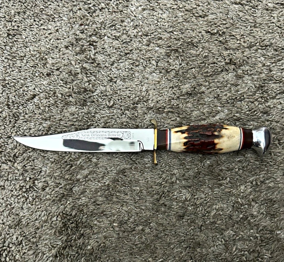 Vintage Kissing Crane Robi Klaas New Orleans Stag Bowie Knife, Ends Sept.30th