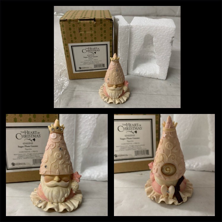 Heart Of Christmas Karen Hahn Enesco Santa Gnome #9 Sugar Plum Gnome- Crown-2.5