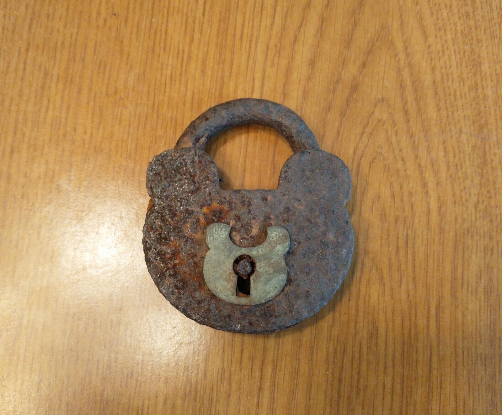Rare Antique Metal PadLock w Brass Plate Found While Metal Detecting OLD Rusted