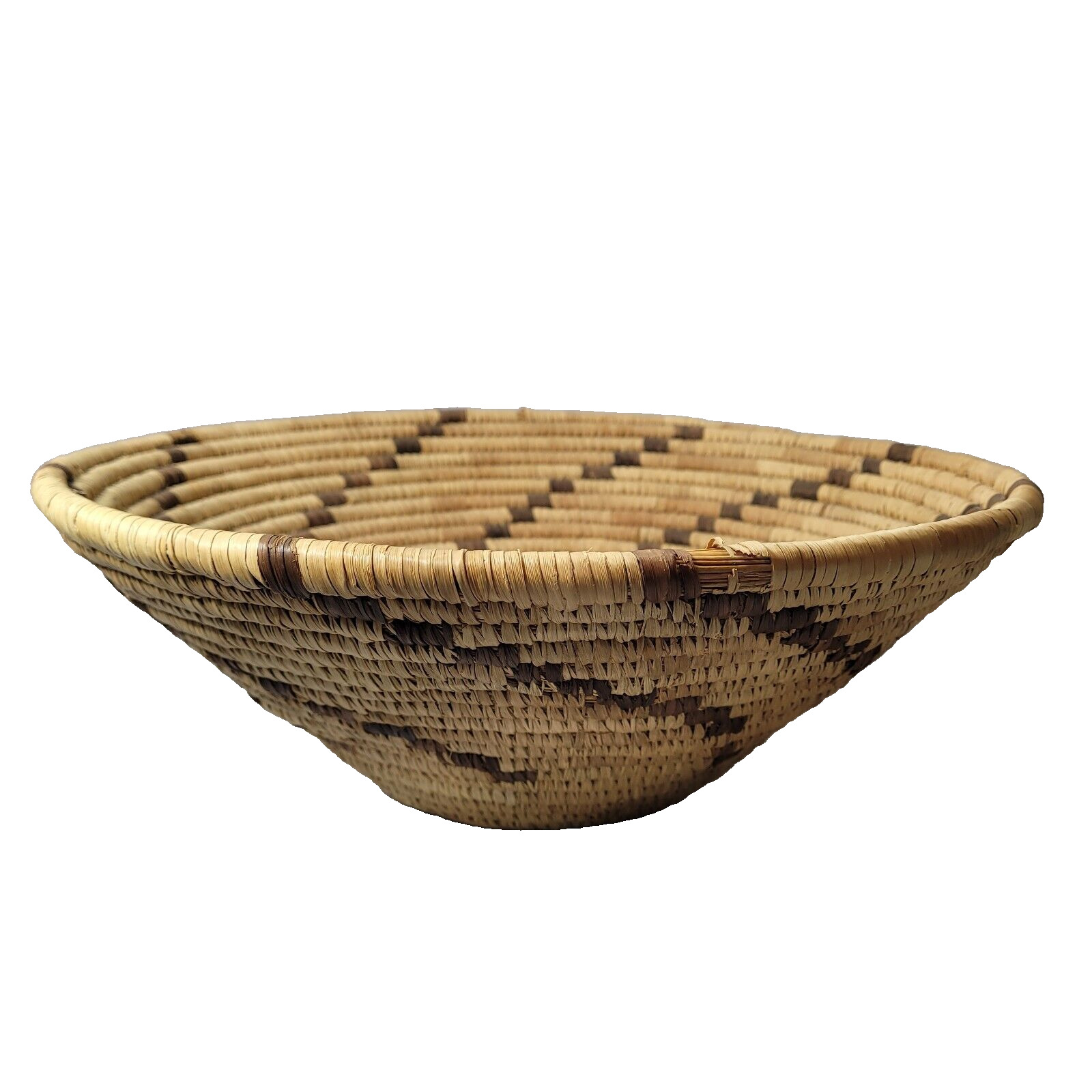 OLD Papago Native American Indian Coil Basket 5 H x 13 Diameter