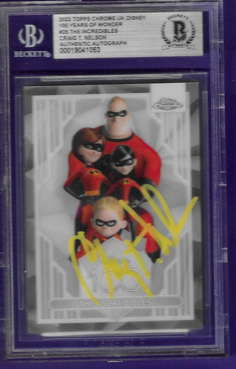 CRAIG T. NELSON SIGNED 2023 TOPPS CHROME UK DISNEY THE INCREDIBLES BAS BGS AUTO