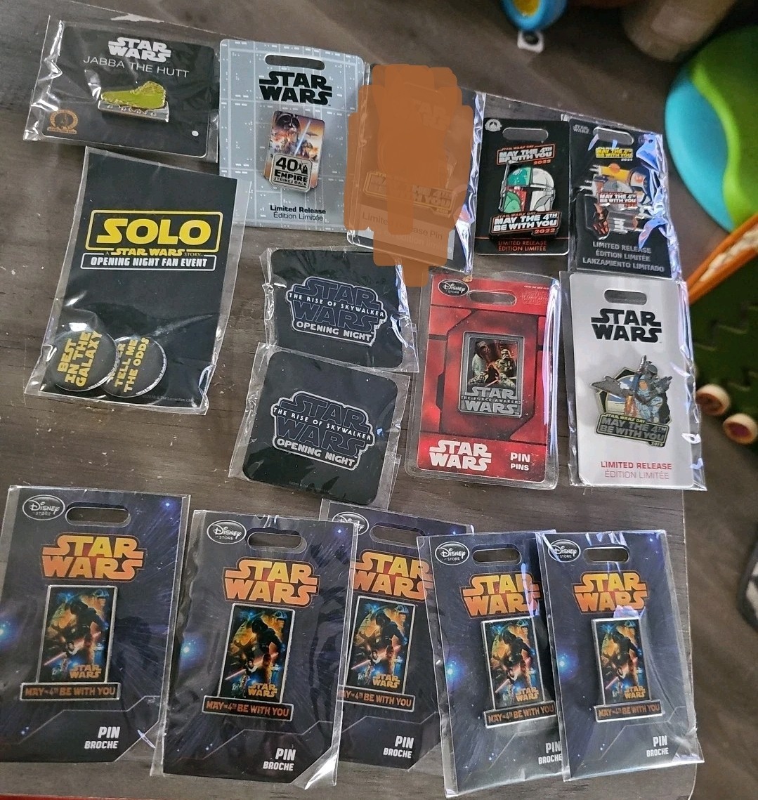 DISNEY STARWARS MAY THE 4TH BE WITH YOU PINS AND BUTTONS PLUS 2 OPENING NIGHT 13