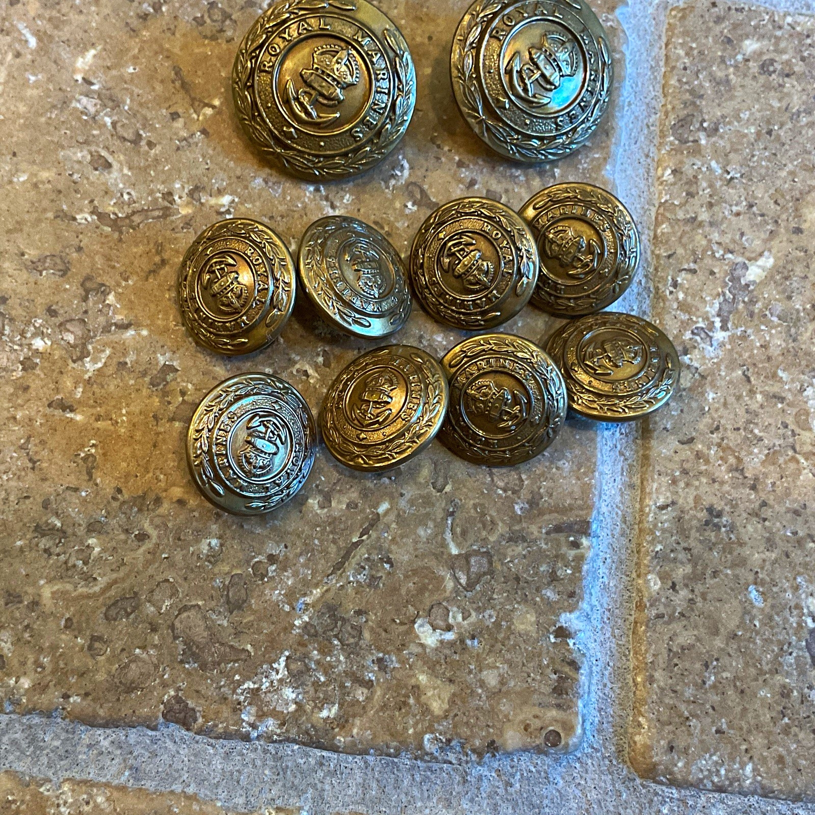 Vintage Royal Marines Buttons  Set of 10