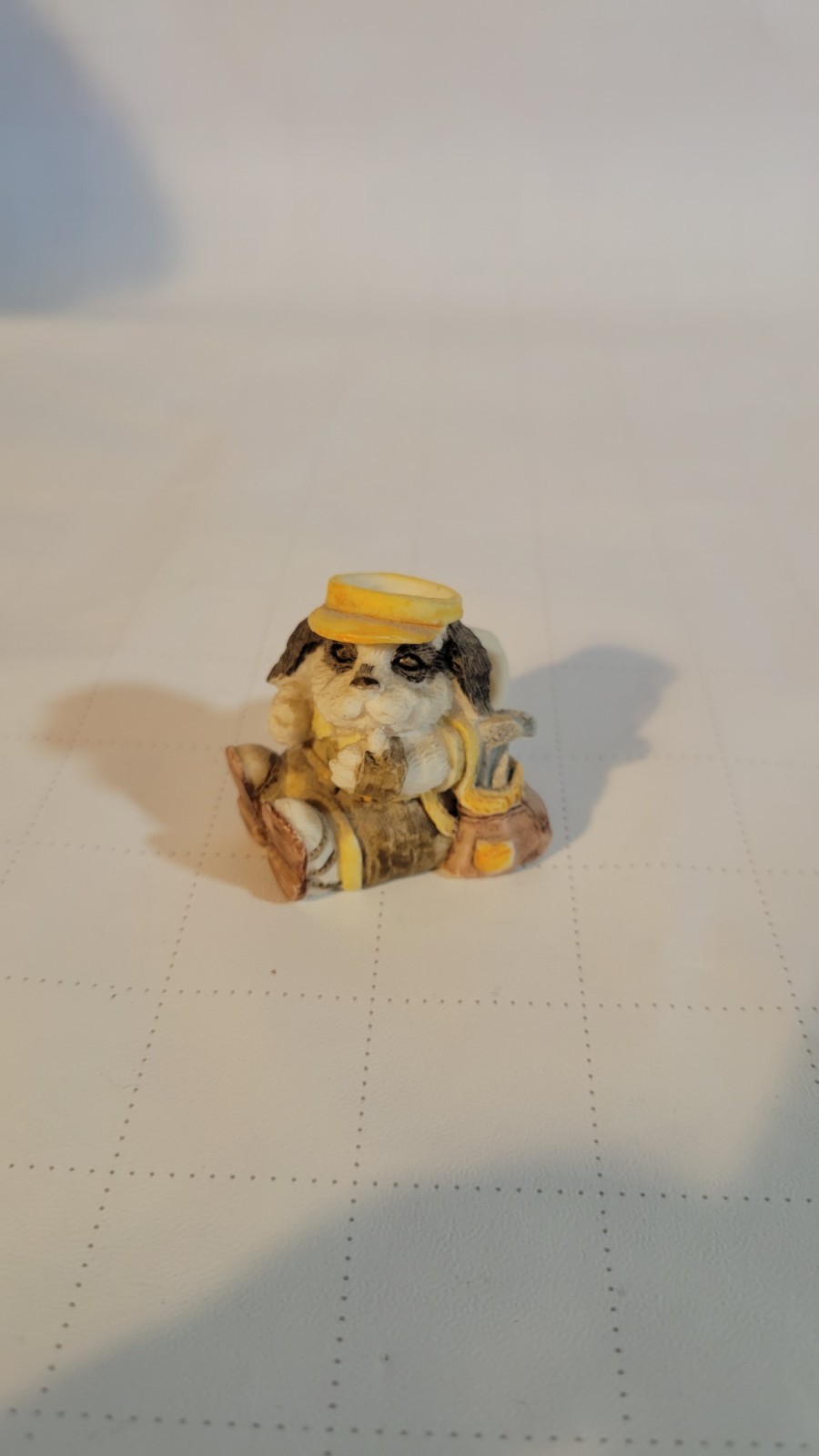 Golfing Dog Figurine Hand-Painted 1.5
