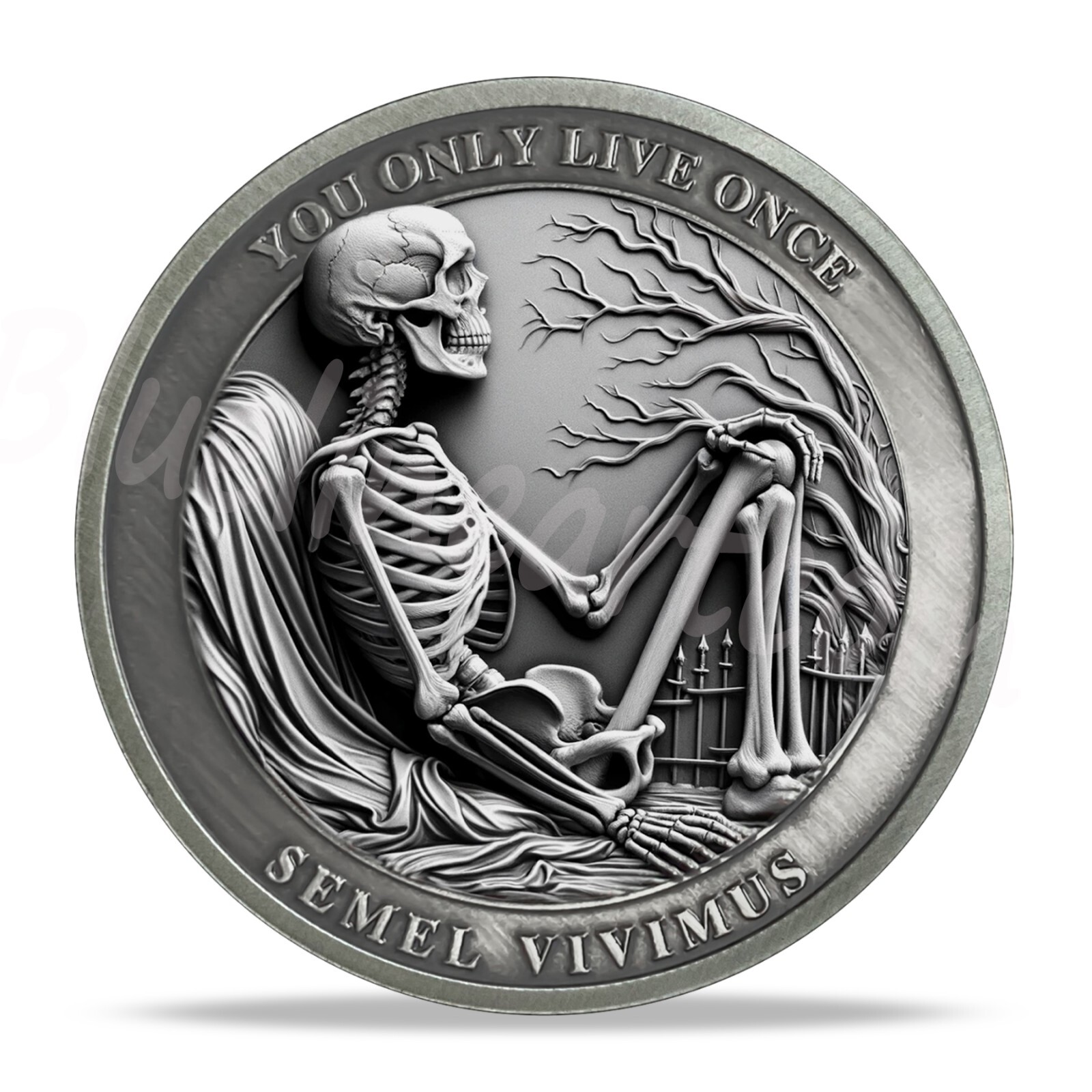 Memento Mori Coin Coffin Skull Challenge Coin Daily Stoic Reminder Pocket Token