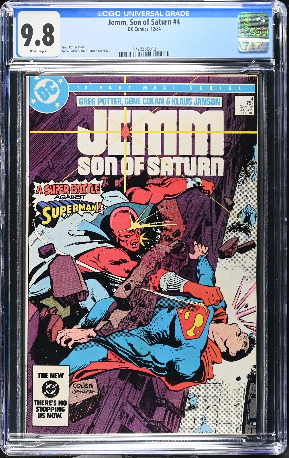 Jemm, Son of Saturn #4 CGC 9.8 WP NM/M DC 1984 Superman Battle Rare VHTF 🪐