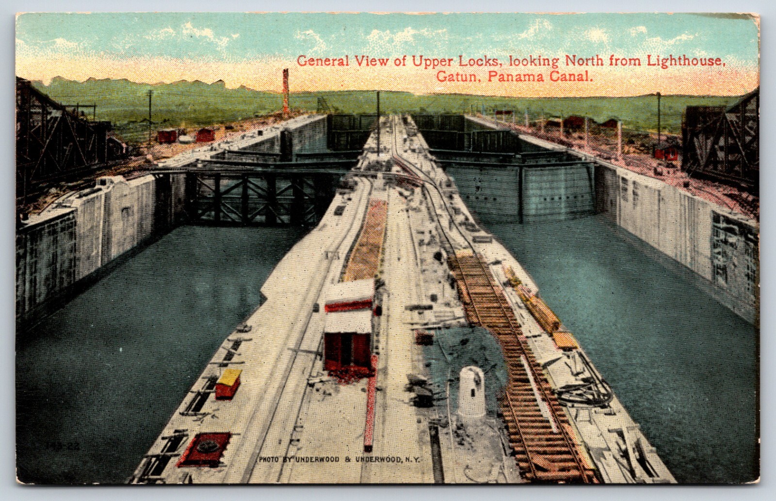 Postcard General View Of Upper Locks, Looking North, Gatun Panama Canal Unposted Postcard General View Of Upper Locks, Looking North, Gatun Panama Canal Unposted