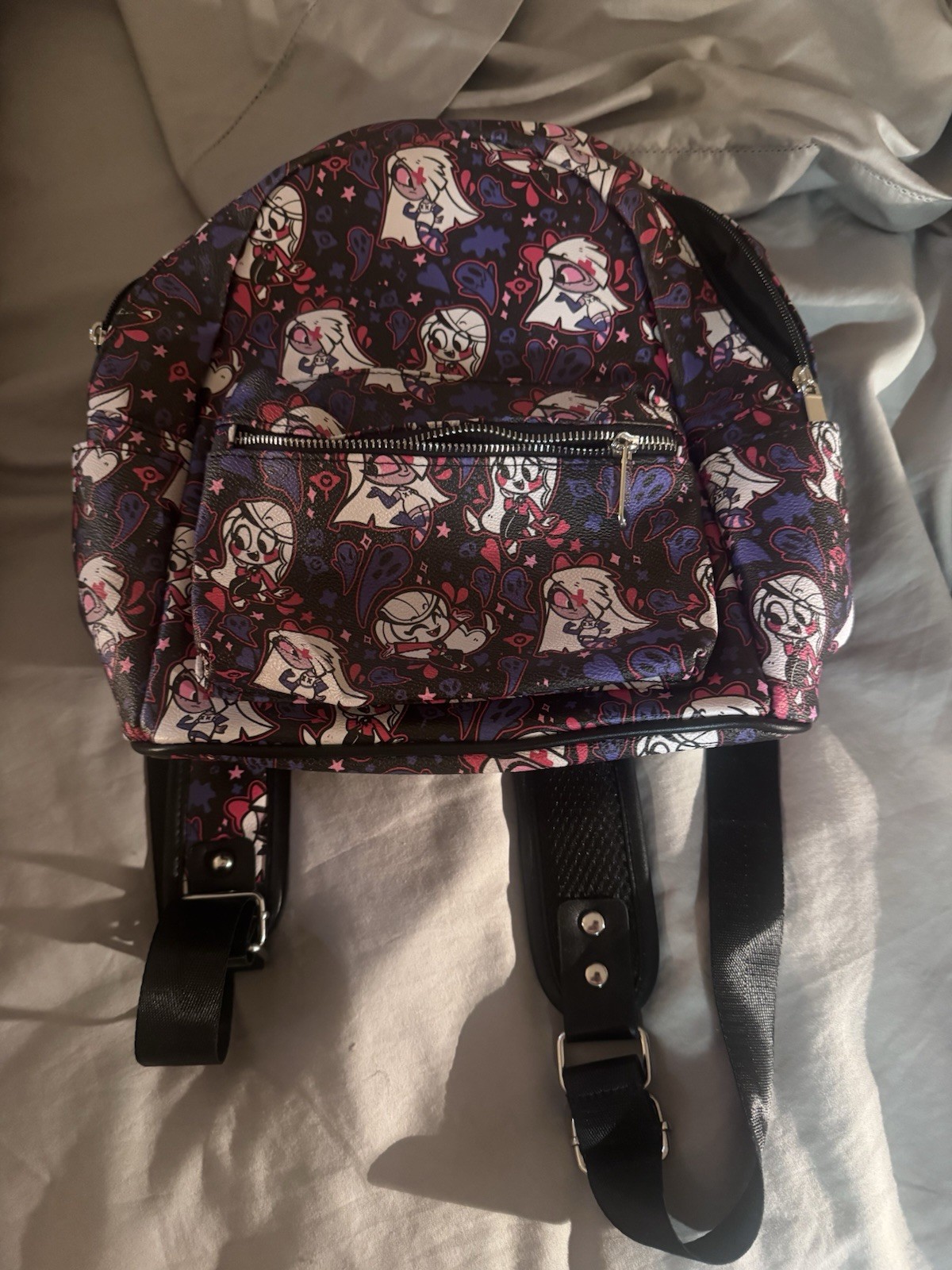 Official Shark Robot Hazbin Hotel Pilot Charlie + Vaggie Mini Backpack EUC