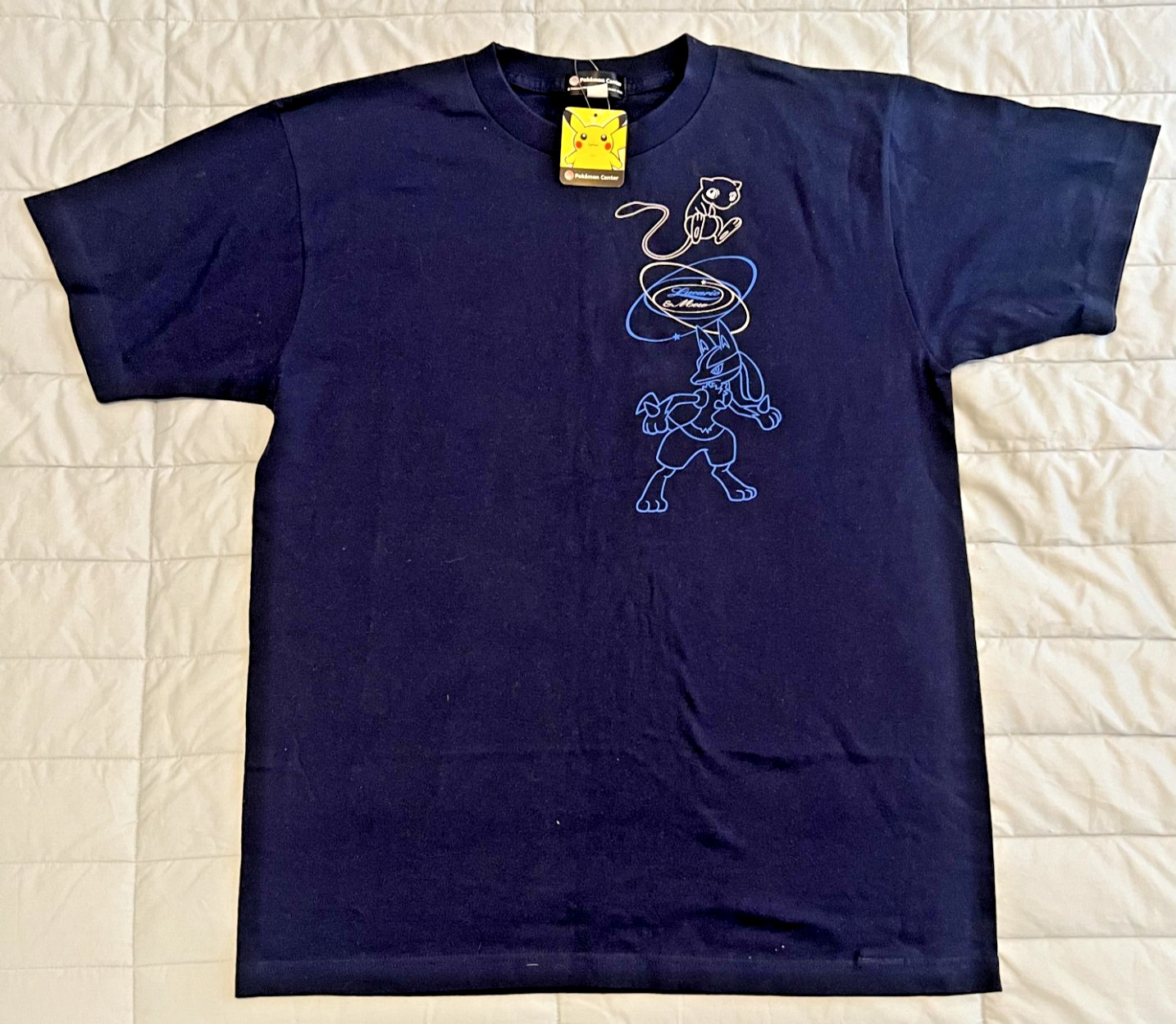 Vintage 2005 Pokemon Center Mew Lucario Movie T-Shirt Japan New With Tags Size L