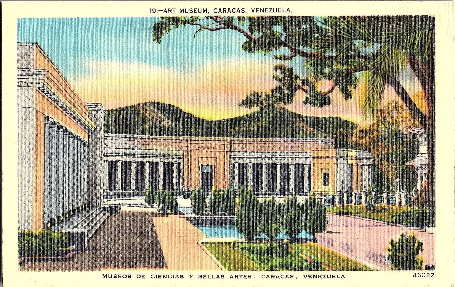 Caracas Venezuela Art & Science Museums Linen Postcard Vintage Colmenares
