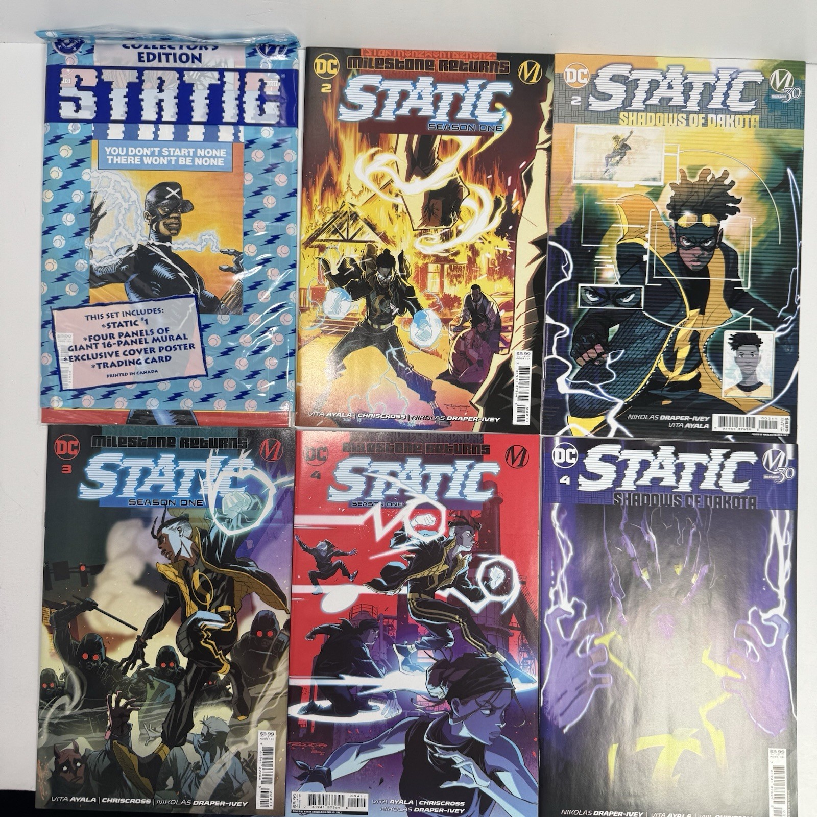 Static Season One #1-4 Shadows of Dakota #2 #4 DC Milestone Comic Lot of 6