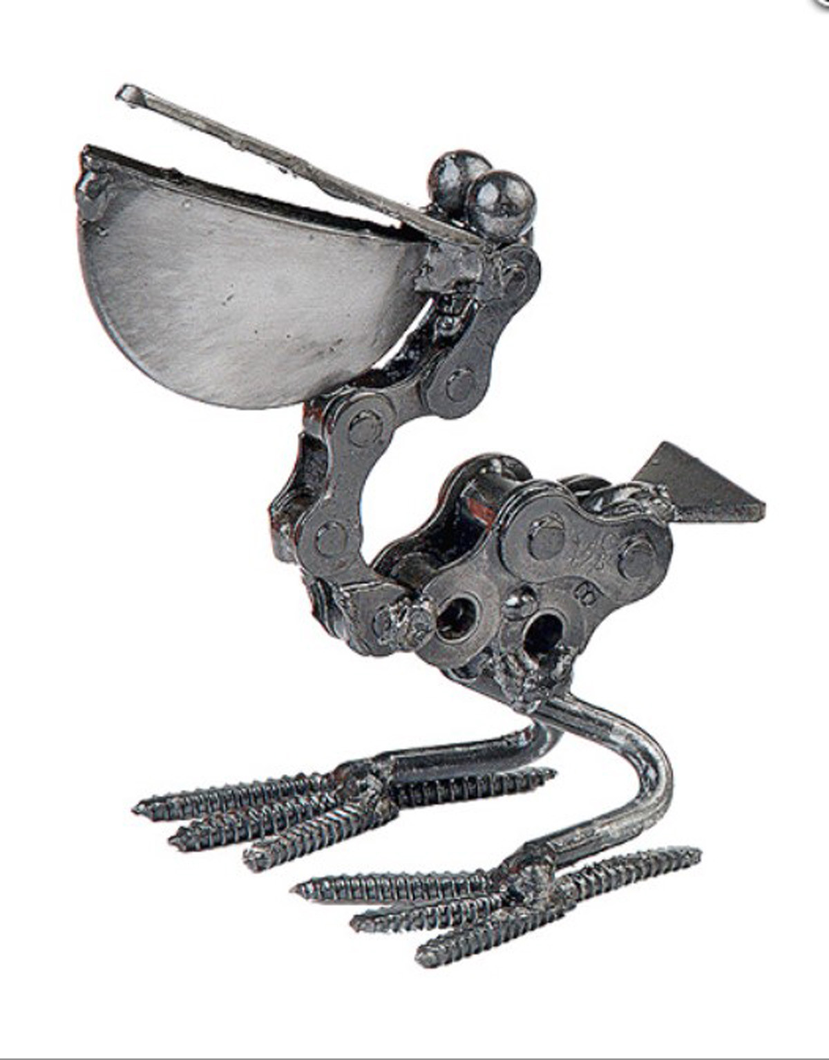 Pelican Hand Crafted Recycled Metal  Art Sculpture Figurine