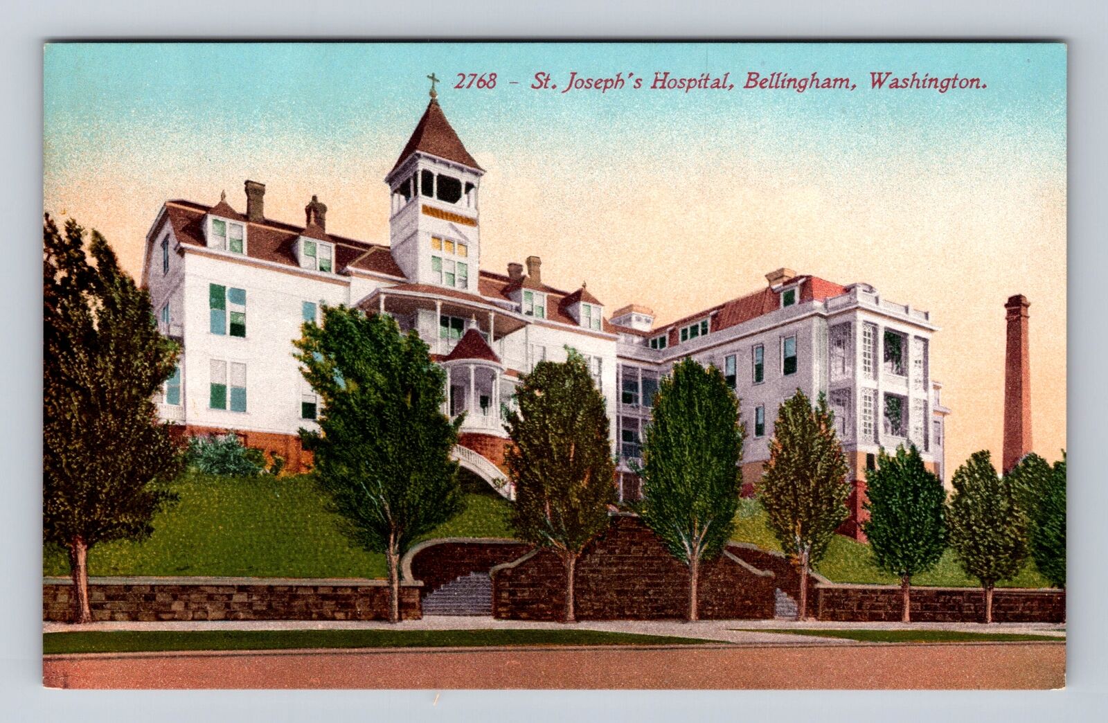 Bellingham WA-Washington, St Joseph's Hospital, Antique Vintage Postcard