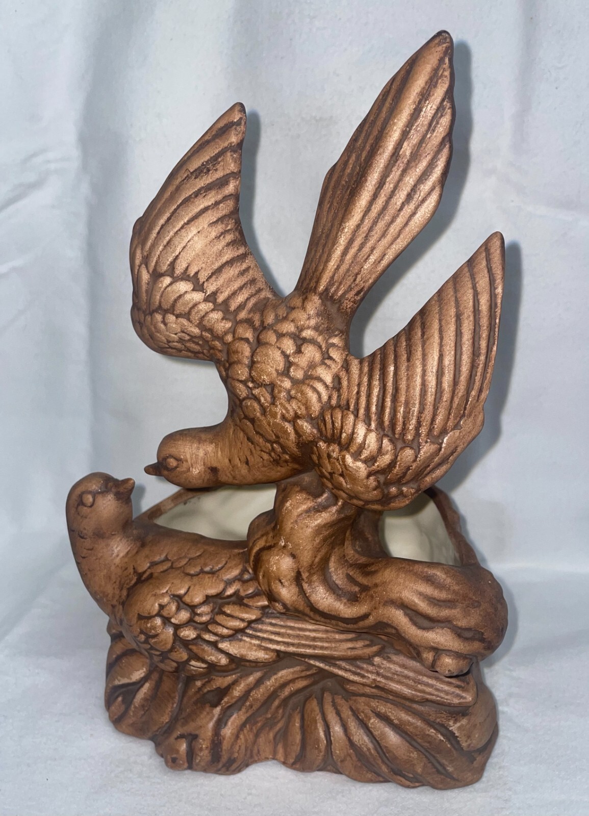 Maddux Of Calif. Numbered Signed 1960 Planter 2 Birds Ceramic 10x7x5\