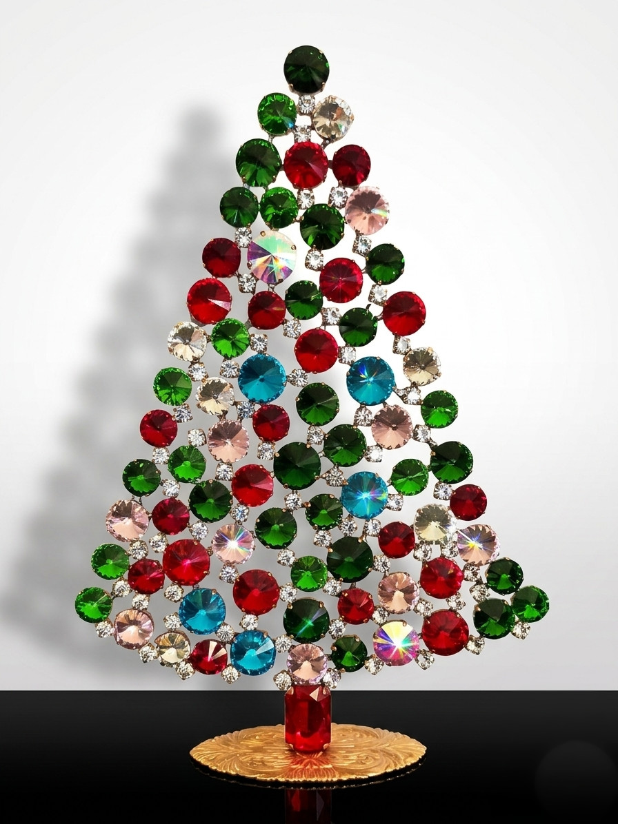 Czech XXXL Huge Rhinestone Xmas Tree 26 cm / 10.5 in Decoration Czech XXXL Huge Rhinestone Xmas Tree 26 cm / 10.5 in Decoration