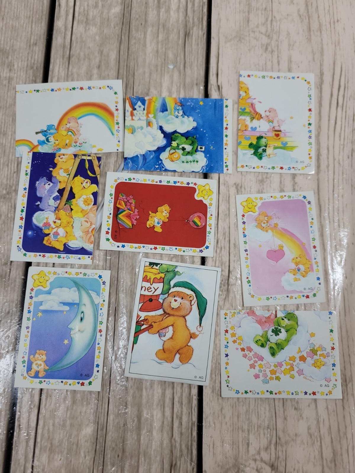 1985 Care Bears Panini Italy Album Sticker Card American Greetings 9 Ct