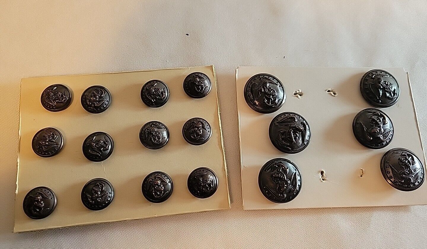 18 Vintage Waterbury & Weco Quality Military Button Lot of 18 6 1