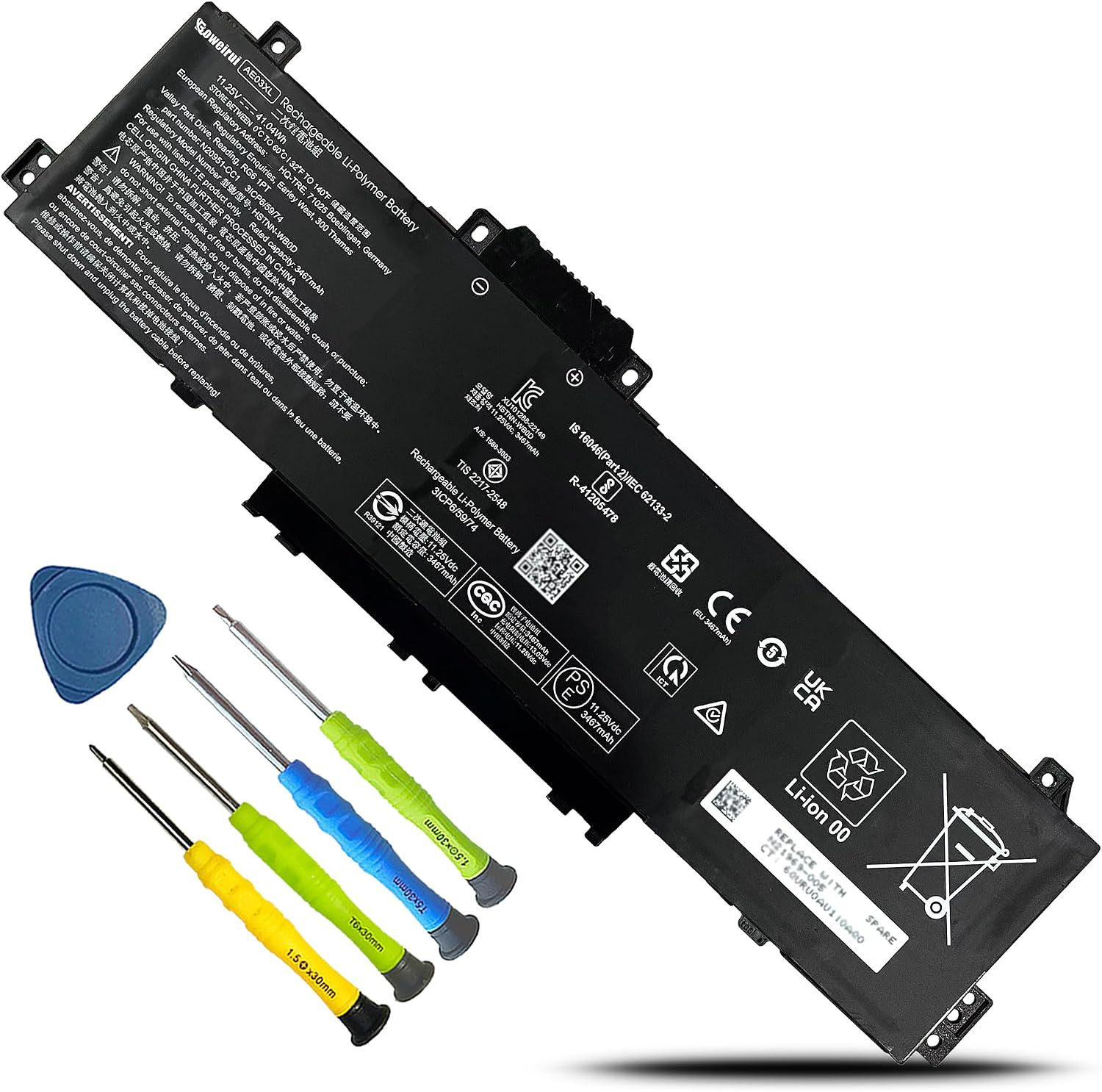 41.04Wh AE03XL N21969-005 Laptop Battery for HP 240 250 G10 14-EP 15 A11U A11UD 41.04Wh AE03XL N21969-005 Laptop Battery for HP 240 250 G10 14-EP 15 A11U A11UD