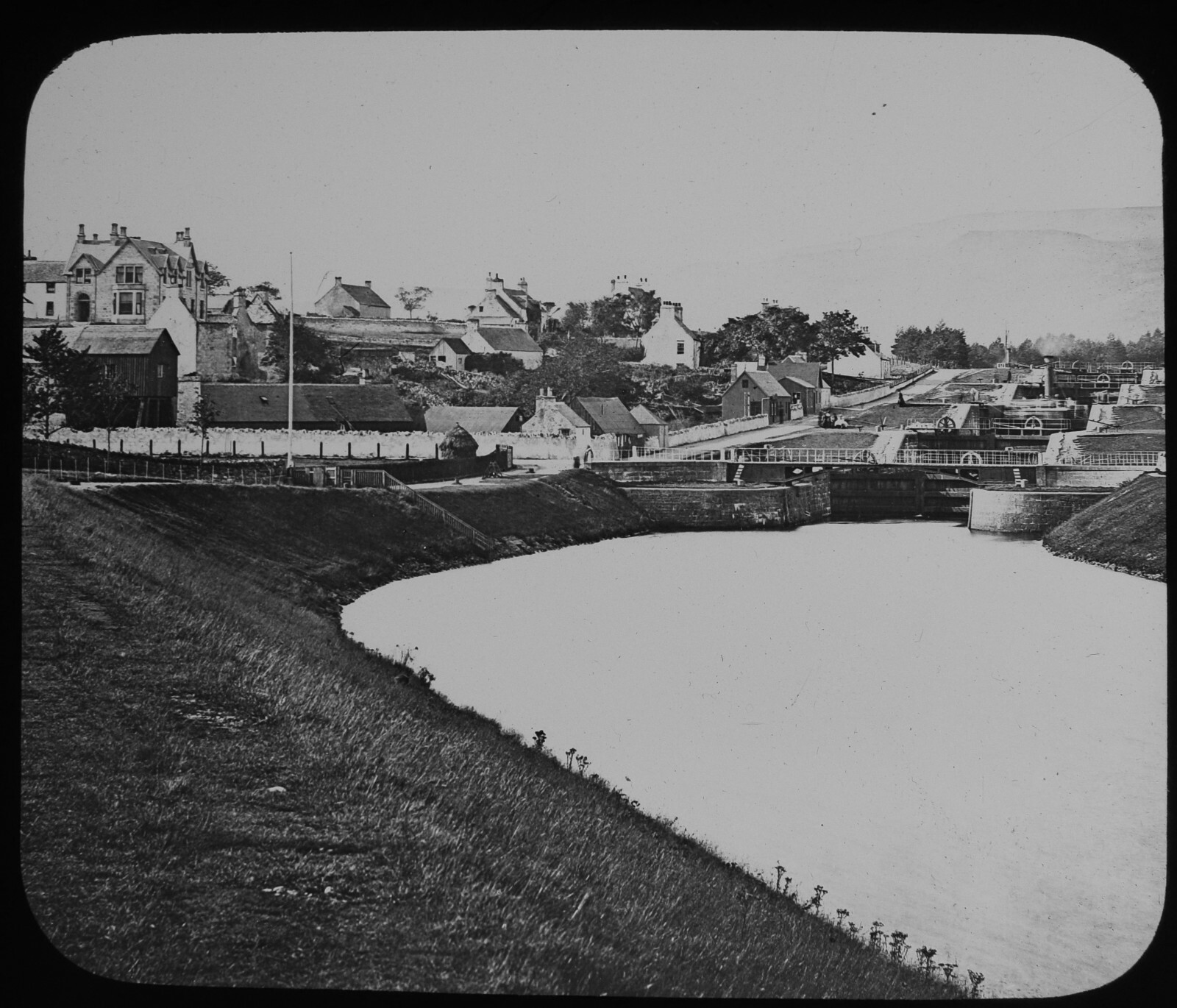 ANTIQUE Magic Lantern Slide FORT AUGUSTUS C1890 VICTORIAN PHOTO SCOTLAND
